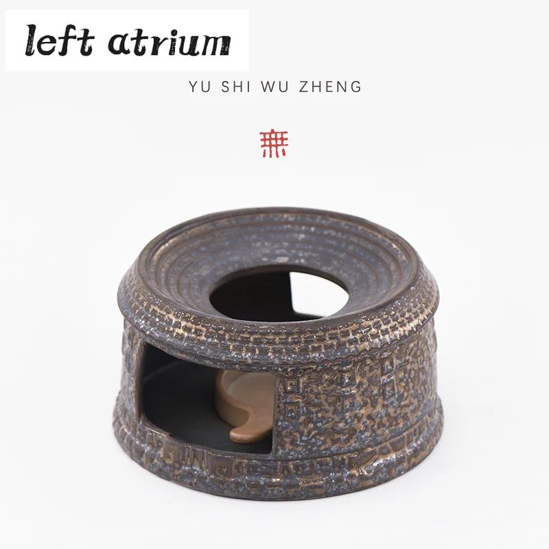 Creative Earth Building Ceramic Candle Heating Furnace Teapot Warmer Bases for Pots Stand Tea Kettle Stove Tea Services Ornament