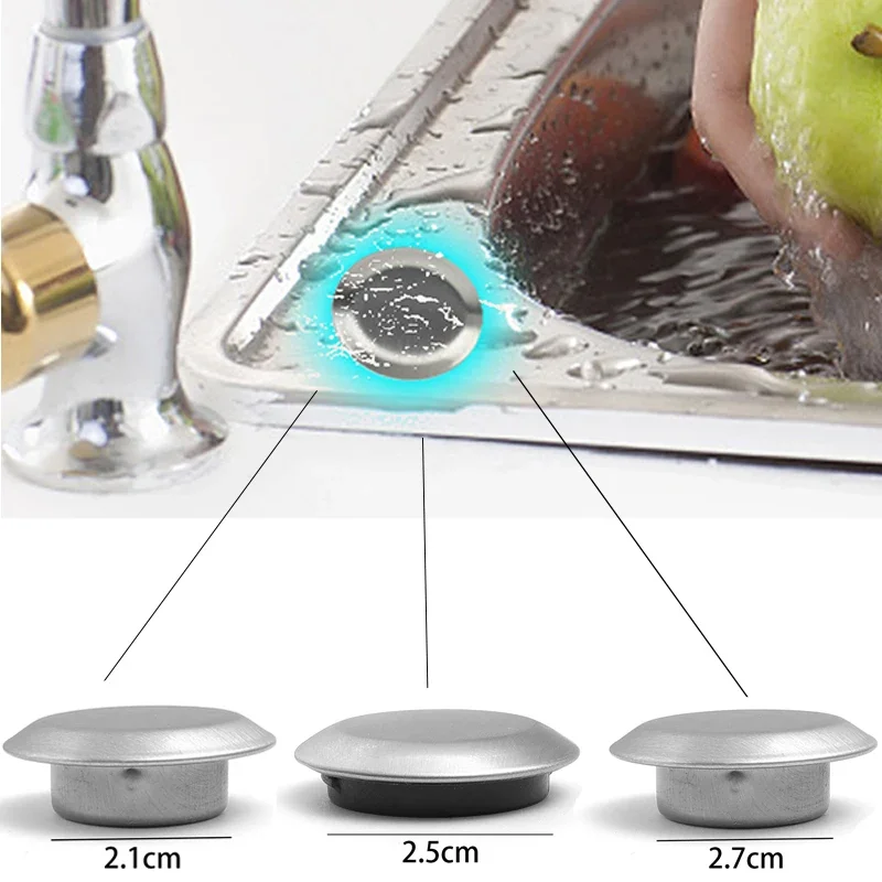 

3/1Pcs Faucet Hole Cover Stainless Steel Sink Tap Water Blanking Plug Washbasin Stopper Drainage Seal Plugs Kitchen Accessories