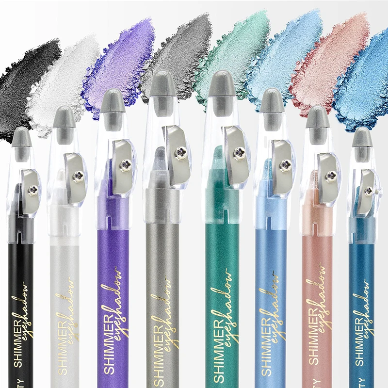 8 color pearl eyeshadow pencil, self-sharpening pencil eyeliner, undercover pencil, does not smudge, waterproof and long-lasting 6