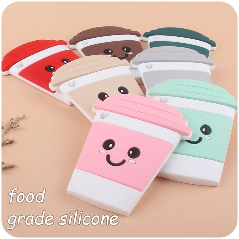 

Cartoon Silicone Cup Teether Chewable DIY Toy Nursing Pendant Supplies for Baby Girls Boys Tooth Massage Appease Accessory