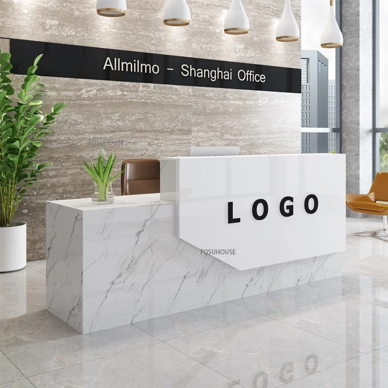Modern Simple Company Front Reception Desk Office Furniture Training Institution Parental Advisory Desk Table Cashier