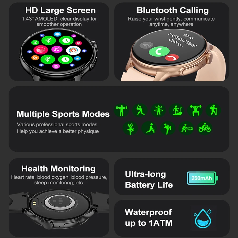 AMOLED ũ Ʈ ġ , ǰ ͸,  , 1ATM ,  ȭ,  Ʈ ġ, 1.43 ġ