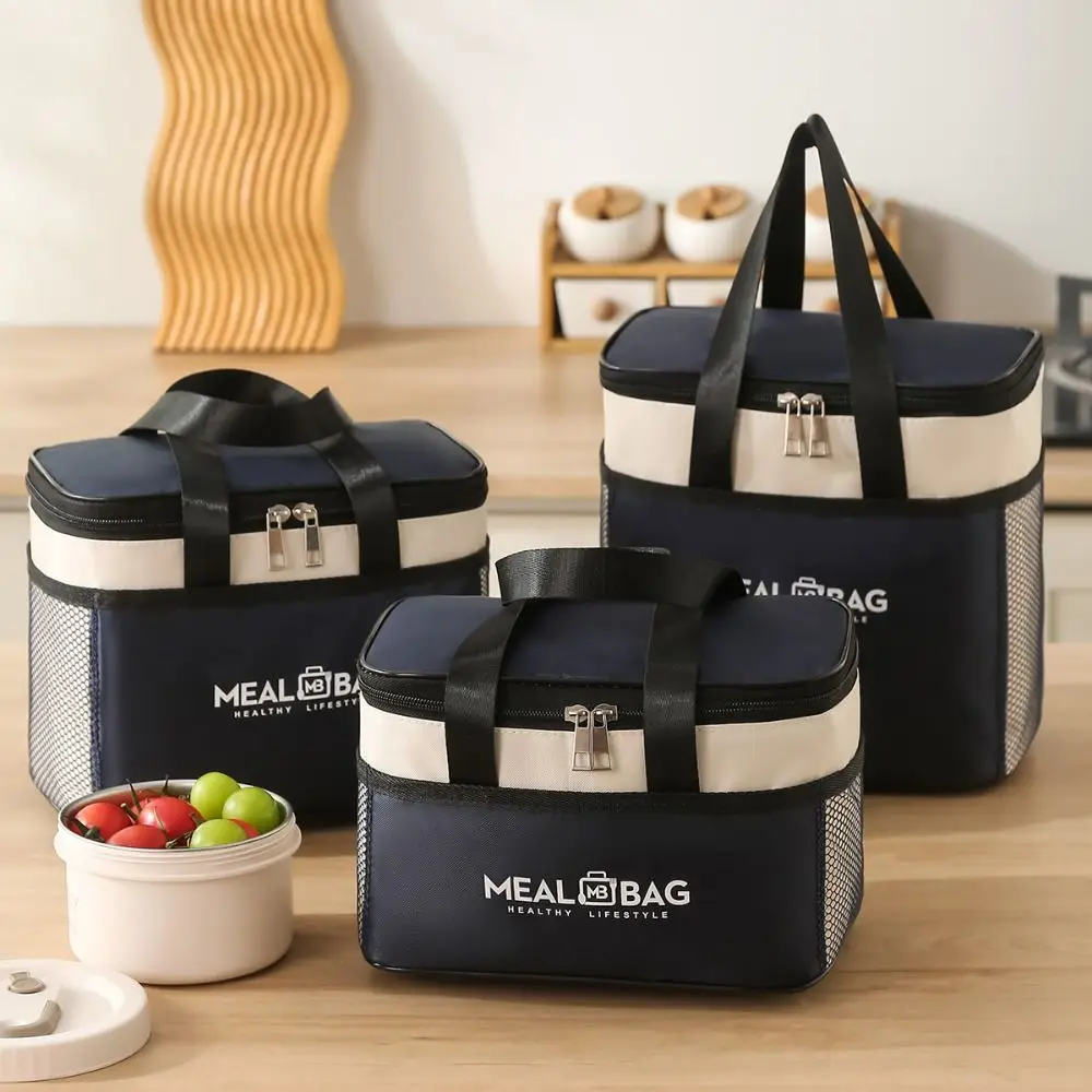 Bolsa Térmica de Alumínio para Almoço, Oxford, Isolamento Térmico Reforçado, Impermeável, Portátil, para Piquenique