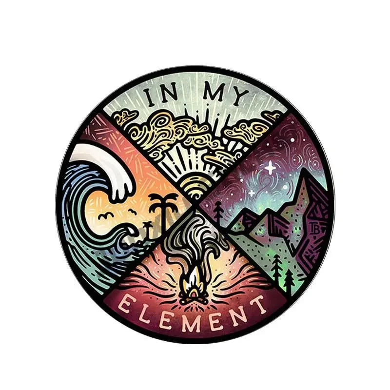 

IN MY ELEMENTCar Stickers Night Expedition Campfire Camping Vinyl Decal Bumper Adventure Outdoor Travel Mountai Park Art Pattern