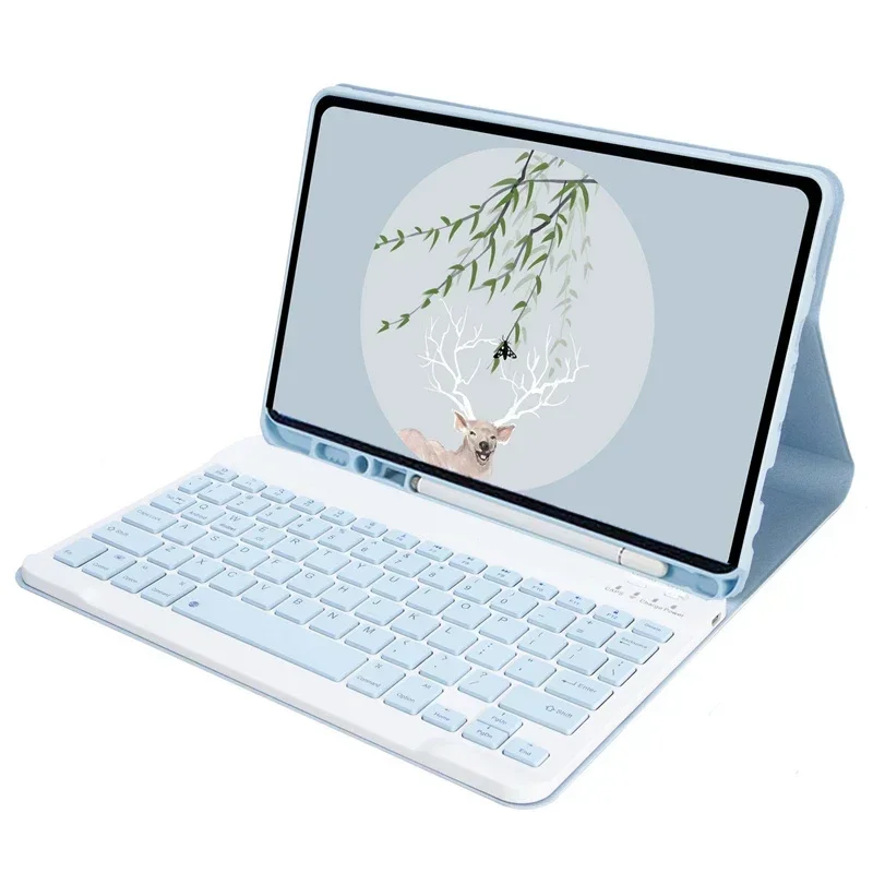 Sleek Tablet Keyboard Case with Pencil Holder - Rechargeable Stand Cover
