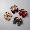 2025 Spring New Butterfly Knot Girls' Leather Shoes Non slip Soft Bottom Suede Mary Jane Princess Single Shoes Summer Sandal 1