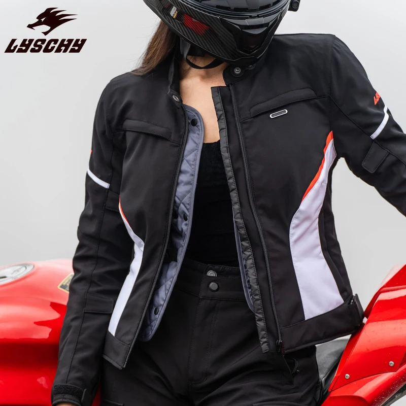 LYSCHY Motorcycle Jacket Women Autumn Winter Warm Anti-fall Motocross Riding Clothing Waterproof Wear-resistant Off-road Jacket