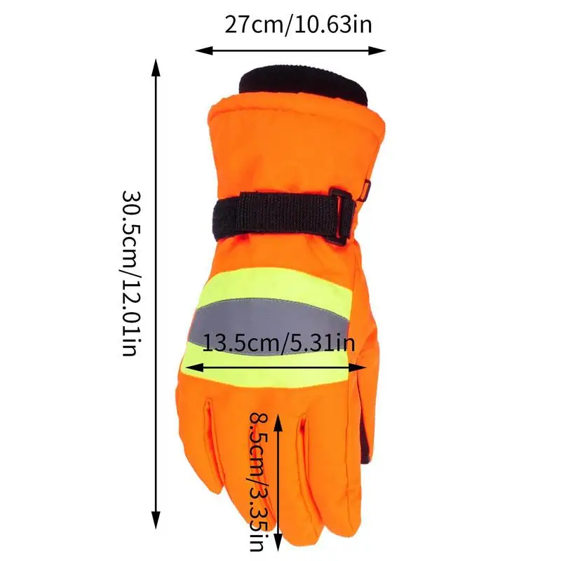Winter outdoor sanitation worker gloves reflective thickened railway waterproof, cold resistant wear-resistant and velvet gloves 6