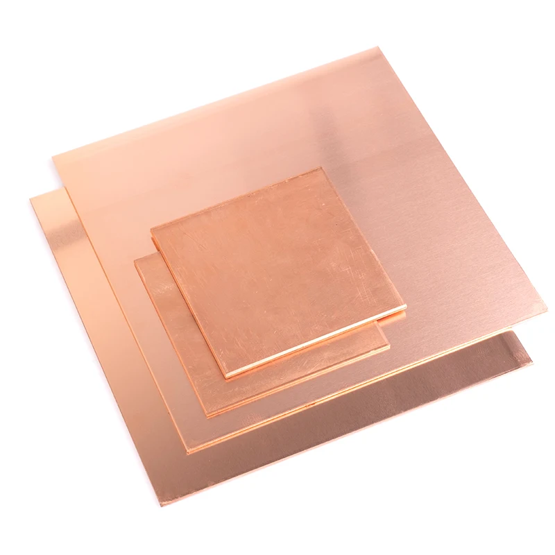 Customized 99.9% T2 pure copper plate 50x50 100x100 200x200 300x300MM Copper Cu Metal sheet for CNC machining / chip ram cooling