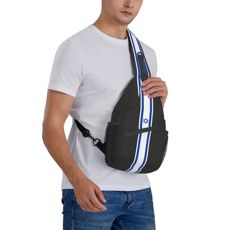 Fashion Israel Stripe Flag Sling Bags for Travel Hiking Men Patriotic Chest Crossbody Backpack Shoulder Daypack