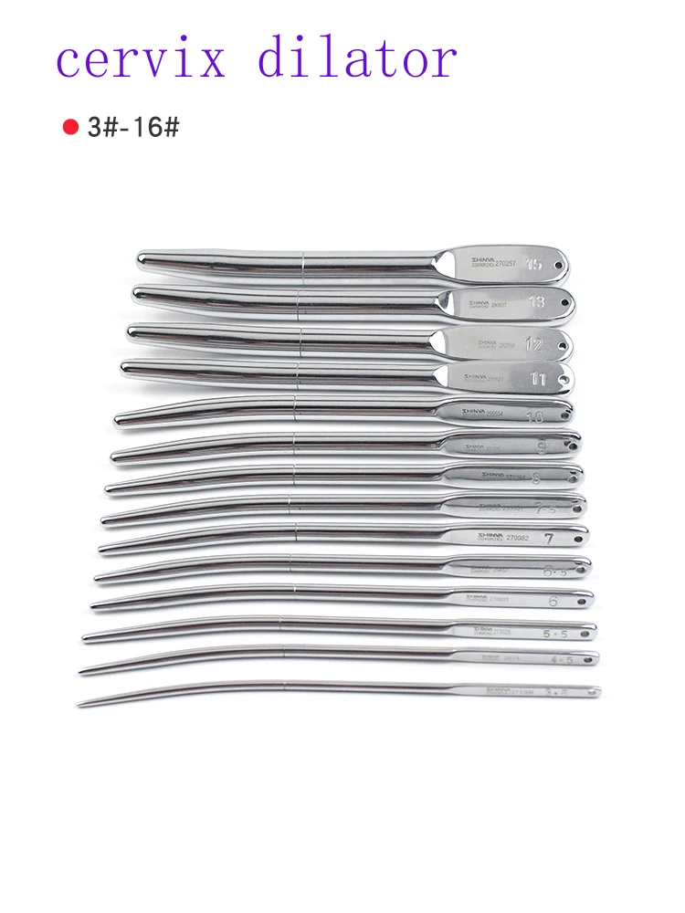 Cervicaldilatorwithpointedroundheadstainlesssteeldilationrod3