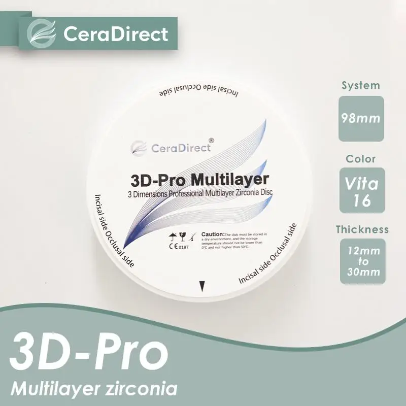 

Ceradirect 3D Pro Multilayer Zirconia Open System(98mm)——for Dental Lab CAD/CAM