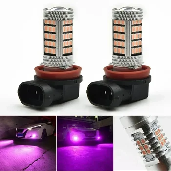Luci per auto rosa viola H11/H8 Fendinebbia a LED Lampadine DRL Accessori per auto Luci di segnalazione per automobili Fendinebbia per auto