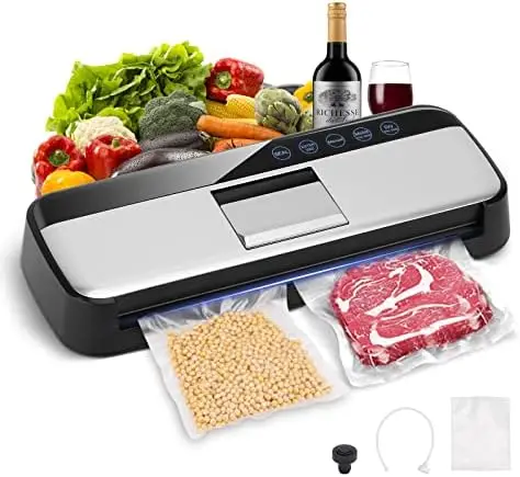 

Vacuum Sealer, One-Touch Automatic Food Vacuum Sealer, Air Sealing System for Food Storage & Sous Vide, Food Saver Vacuum Se Pla