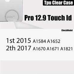 Sleek Transparent Tablet Case with Pencil Holder and TPU Protection (Pro 12.9 Touch Id)