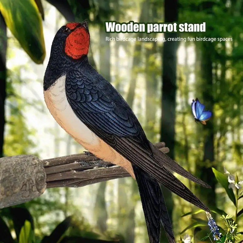 wooden parrot stand pole perch wood natural tree branch bird stand beak and claw grinding parrot toys birdcage decoration pets 3