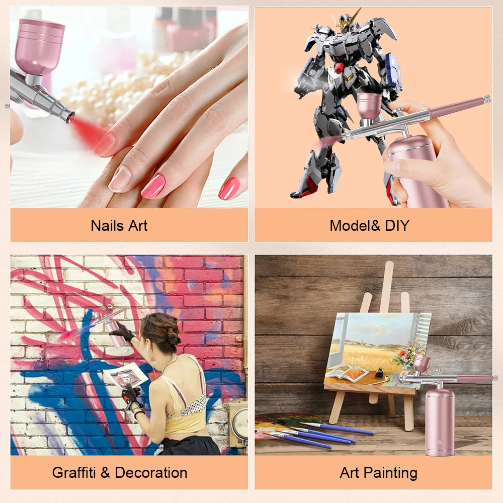 Airbrush Nails with Compressor Aerografos for Pastry Portable Airbrush Kit for Makeup Painting Cake Craft Cordless Airbrush Nail 6