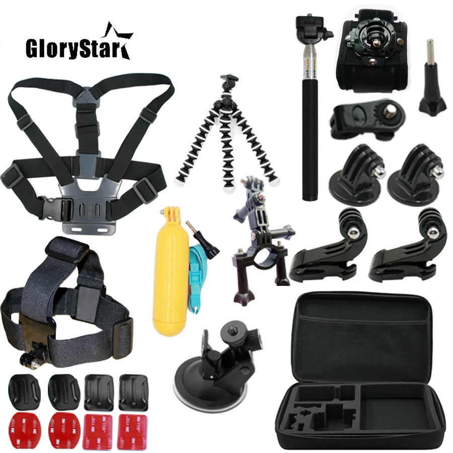 

For Gopro Accessories Set Go Pro Kit Mount SJCAM Go Pro Xiaomi Yi for Sony Act Cam HDR AS200V AS100V AZ1 Mini FDR-X1000V/W 4k