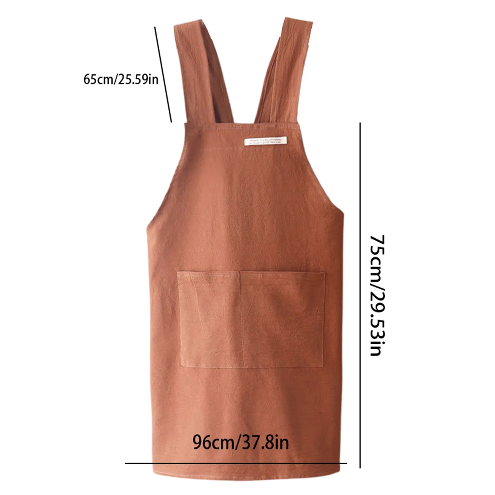 Художній фартух для жінок, чоловіків, однотонний мінімалістичний дихаючий лляний фартух із кишенями