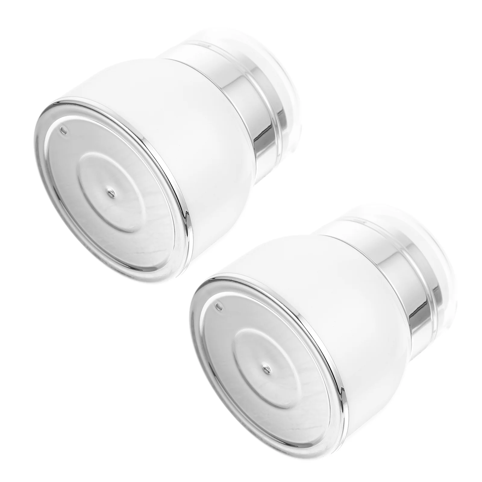 

2 Pcs Cream Airless Pump Glass Empty Lotion Container Travel Makeup Containers