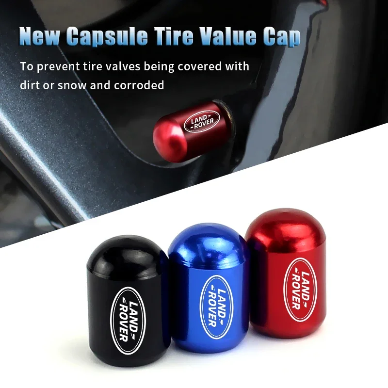 

4pcs ABS Tire Valve Cover for Range Rover Velar Evoque Sport Discovery Freelander Wheel Stem Caps Tyre Decoration
