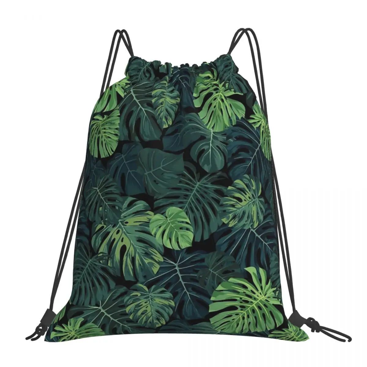 

Monstera Leaves Backpacks Multi-function Portable Drawstring Bags Drawstring Bundle Pocket Storage Bag Book Bags For Travel