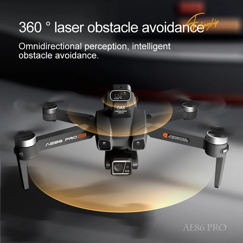 2024 New AE86Pro Max 360° Obstacle Avoidance Drone 5G Image Transmission Dron Three-Axis Gimbal 8K HD Dual Camera Quadcopter
