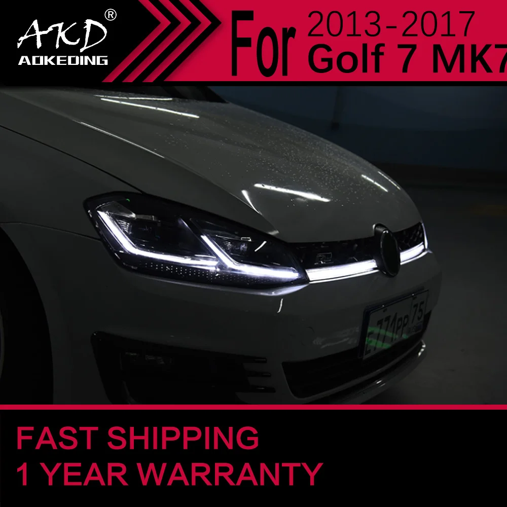 자동차 조명, VW 골프 7 헤드 라이트 2013-2017 MK7 Golf7 헤드 램프 Drl 프로젝터 렌즈 자동차 액세서리