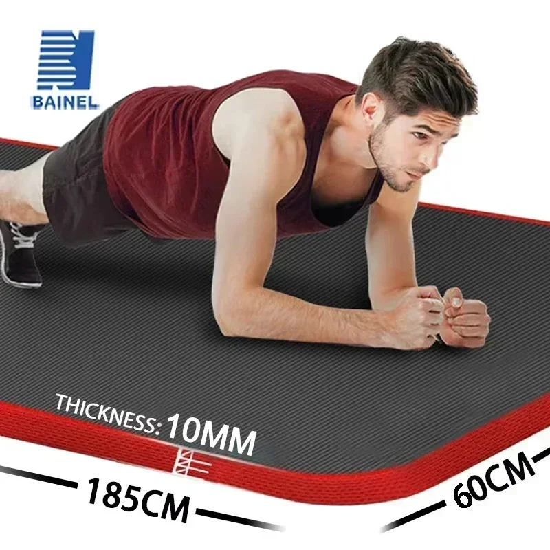 10MM Extra Thick 183cmX61cm Yoga Mats NRB Non-slip Exercise Mat Fitness Tasteless Pilates Workout Gym Mats with Bandage yoga mat carrier