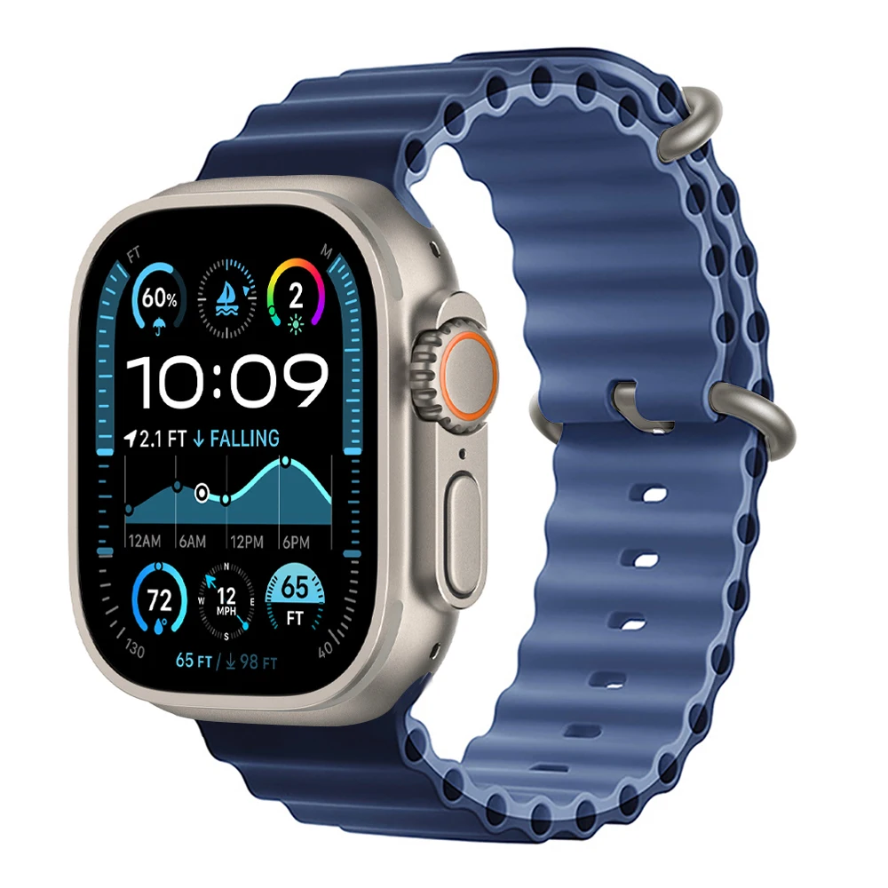 Ocean Blue Silicone Sport Strap