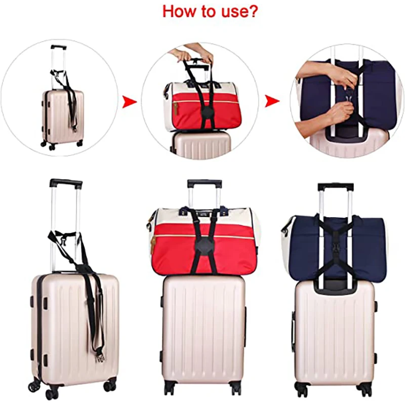 Cinghia Regolabile Per Valigia 4 Cinghie Elastiche Regolabili Per Bagagli - Fissaggio Valigie, Trolley, Zaini, Ideali Per Viaggi Cinghie Elastiche Regolabili Per Valigia Trolley Viaggio