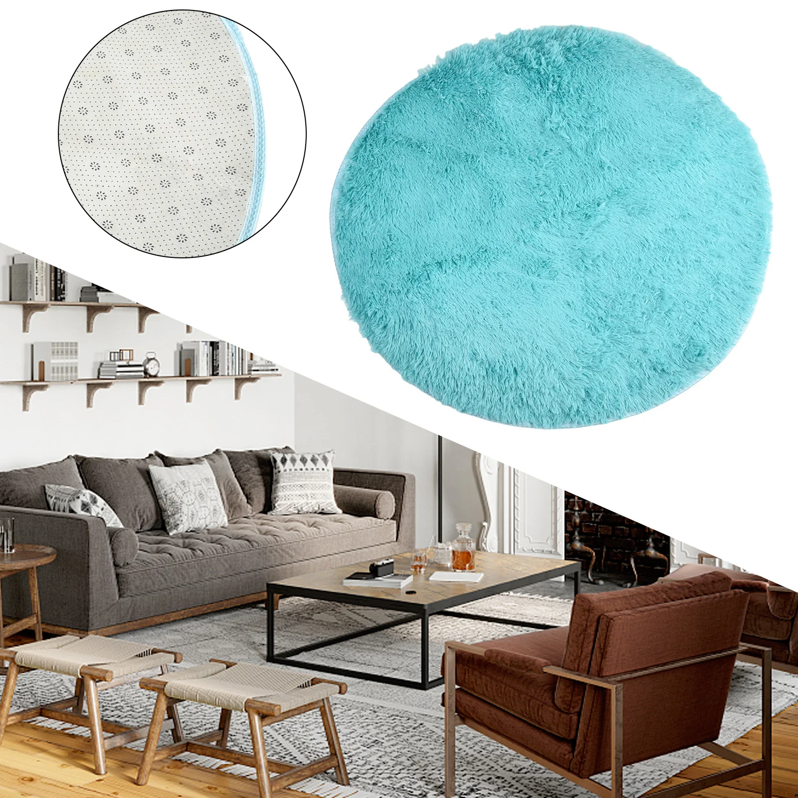 Superweicher, zotteliger Teppich mit sicherer rutschfester Rückseite, geeignet für mehrere Innenräume wie Wohnzimmer und Schlafzimmer – Detail 5