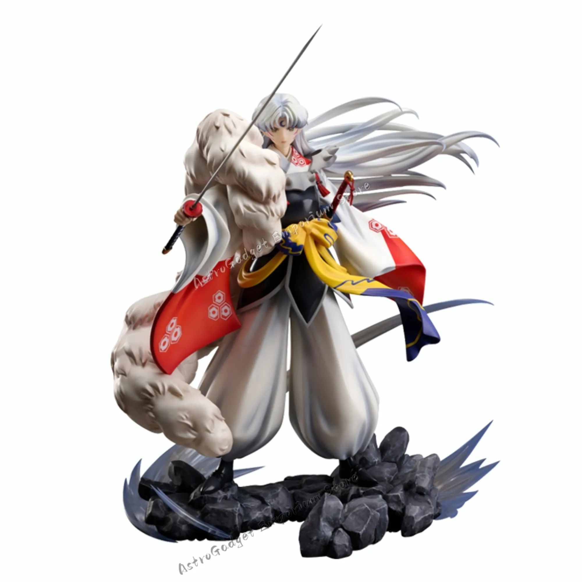 

33cm In Stock Original Hobbymax Japan Inuyasha Sesshoumaru Pvc Genuine Collectible Anime Figure Action Model Toys Holiday Gifts