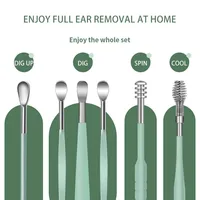 6PCS Stainless Steel Earpick Ear Cleaner Spoon Ear pick Ear Wax Removal Tool Kit Ear Spoon Care for Baby Adults Ear Care Set 2