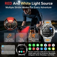 Nouvelle montre connectée sportive LED améliorée avec mode stroboscopique, suivi d'activité pour hommes, batterie 1400 mAh, étanche, appels, montres intelligentes 3