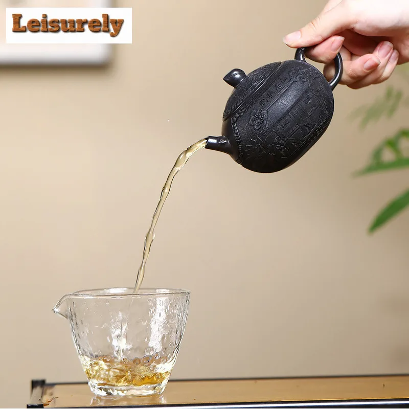 250ml Vintage Yixing Purple Clay Teapots Handmade Peach Pot Raw Ore Stone Yellow Mud Tea Infuser Kettle With Filter Zisha Teaset