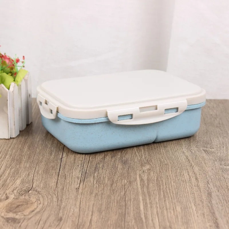 1PC Wheat Plastic Lunch Box,Meal Box For Office Worker,Divided Bento Box, For Teenagers And Workers At School,Classroom, Canteen
