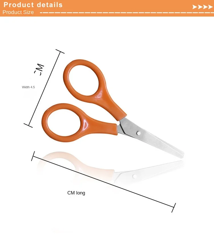 50PCS 오렌지 안전 소형 가위 9cm 거즈, 접착 테이프 부직포 가위 마이크로 가위
