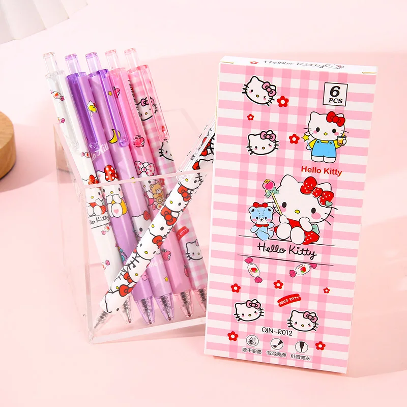 Set 3 Penne A Sfera Hello Kitty Con Toppers - Cancelleria Carina Per Scuola E Regalo (Inchiostro Nero)