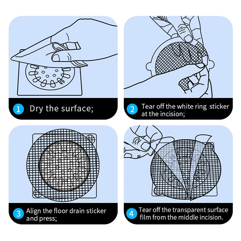 Floor Drain Hair Catcher 20/10pcs Disposable Hair Catcher Shower Drain Mesh Stickers Anti-blocking Filter Screen Bathroom Accessories
