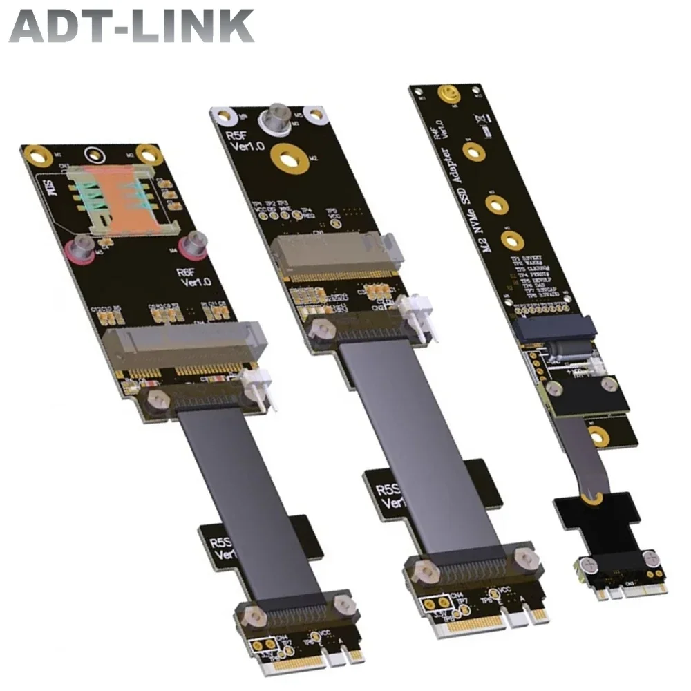Cavo Di Prolunga Per Scheda Adt-Link M.2 Key A.E.Wifi A Mini-Pcie Mpcie M.2 Nvme Wireless Network Card Extender Riser Ssd Per Pcie 3.0