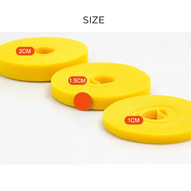 Cable Organizer Self Adhesive Fastener Tape Hook Loops Nylon Free Cut Ties Magic Tape Wire Organizer Earphone Cord Cable Ties