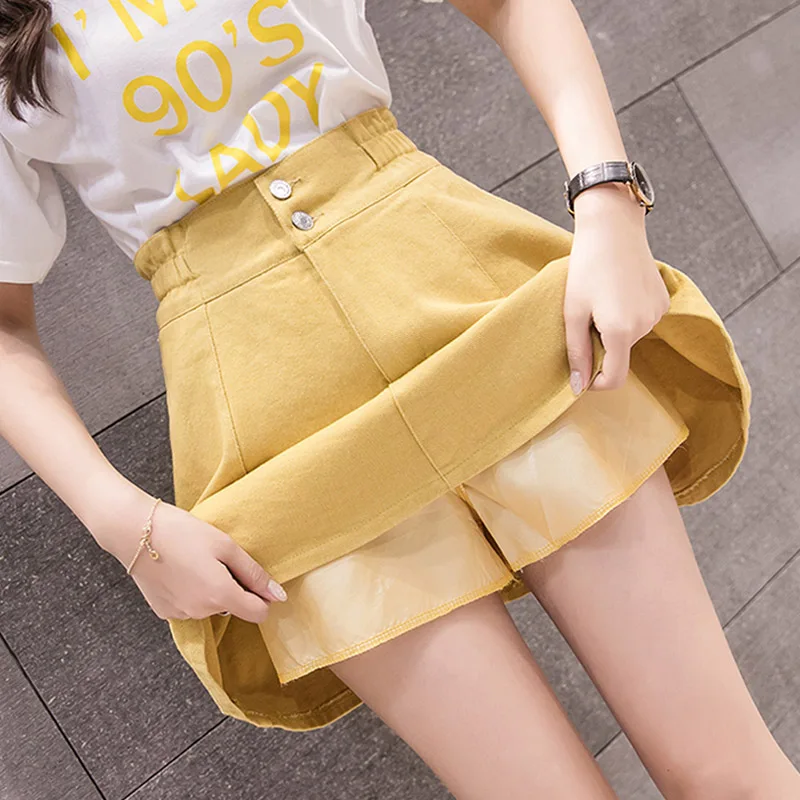 Vintage Denim Shorts Skirt Women Summer 2021 Streetwear Ladies Mini Skirts Jeans Casual All Match Elastic Waist Skirt Female 2021 party elegant ladies blue evening dress slim printing long evening dress suitable for formal parties