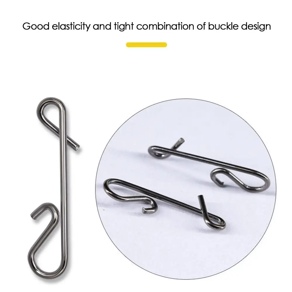 100pcs New Stainless Steel Portable Durable Fishing Hanging Snap Connector Barrel Swivel Fast lock poetryyi 100pcs high quality stainless steel hook lock snap swivel solid rings safety snaps fishing hooks connector y20