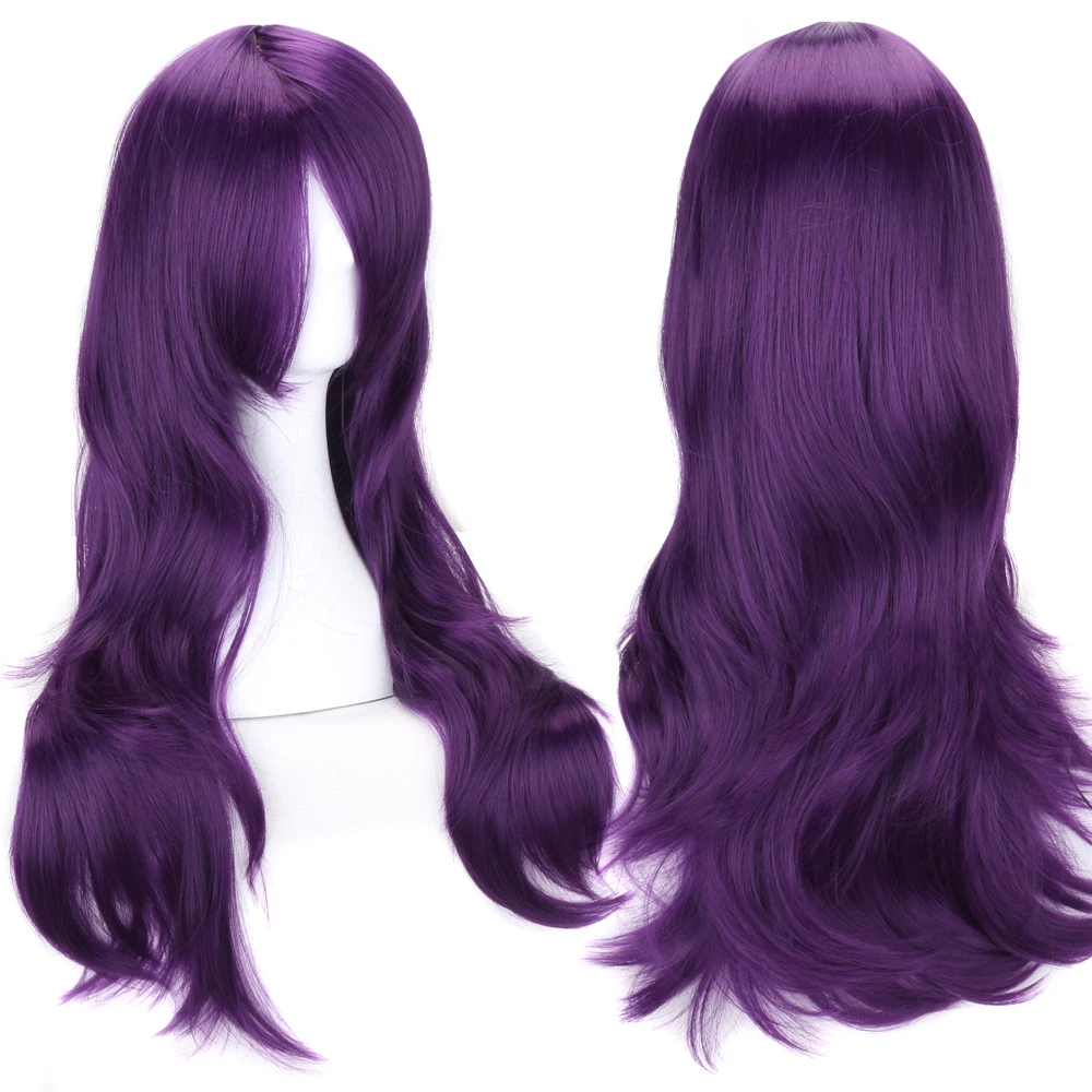 InjBulk Hair-Perruques Synthétiques Cheveux Longs Bouclés, Perruque Cosplay, Perruque Lisse, Cheveux Ondulés, Volume de l'Air, Température Douce, Gris et Blond