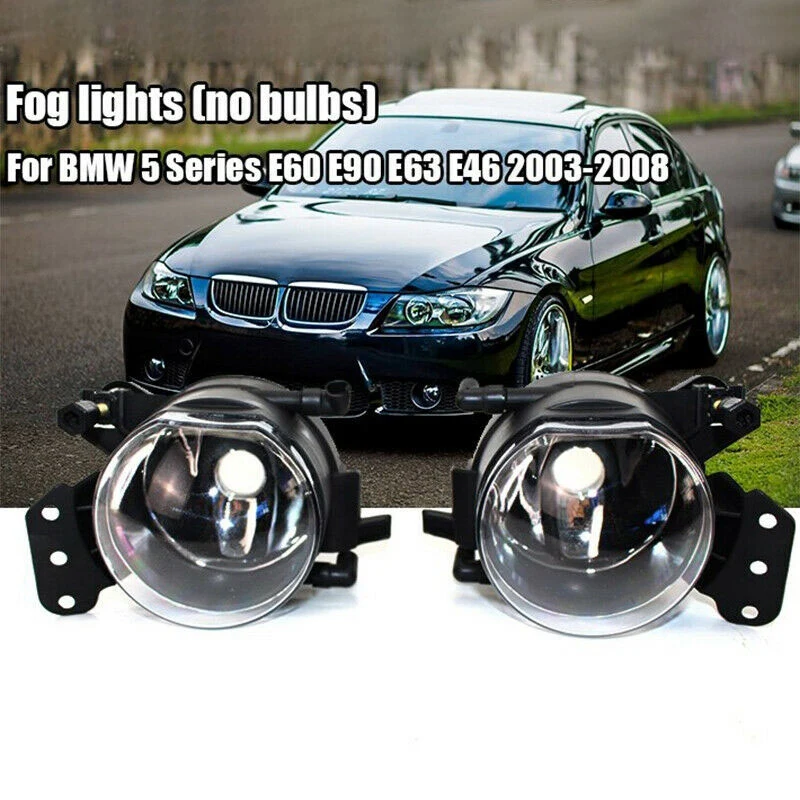 Pair M Sport Package Front Bumper Fog Lights Shell Cover Without Bulb for -BMW E60 E90 E92 E93