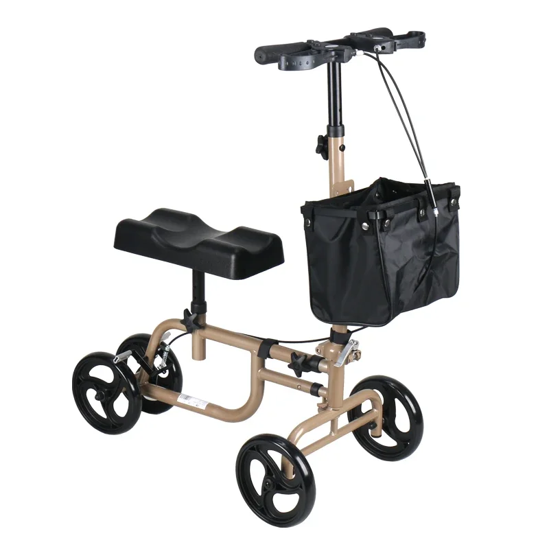 Leg Injury Rehabilitation Knee Mobility Scooter, Wheeled Walkers for Elderly, Comfortable Support Assisted Mobility Crutches 3