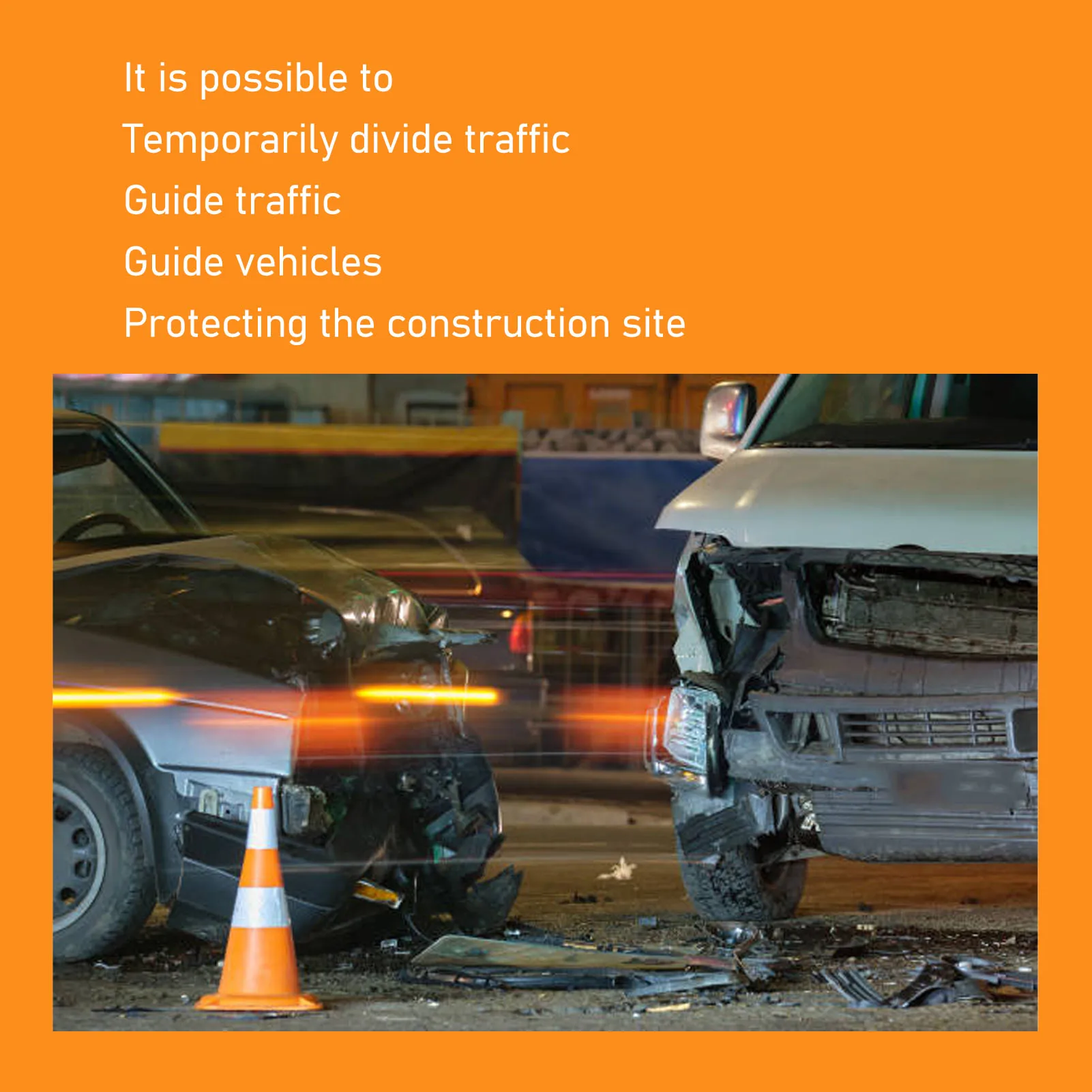 Delineator Post Cone Collapsible Traffic Safety Cones Reinforced Base Folding Reflective 30cm Height
