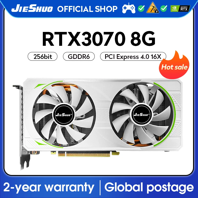 Jieshuo Rtx 3070 8g Video Graphics Card 256bit Nvidia Gddr6 Gup 