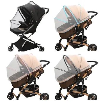 Accessoires de protection contre les mouches à fermeture éclair pour enfants, maille d'été CPull Cheshire age, couverture complète, moustiquaire, chariot de poussette pour bébé 1